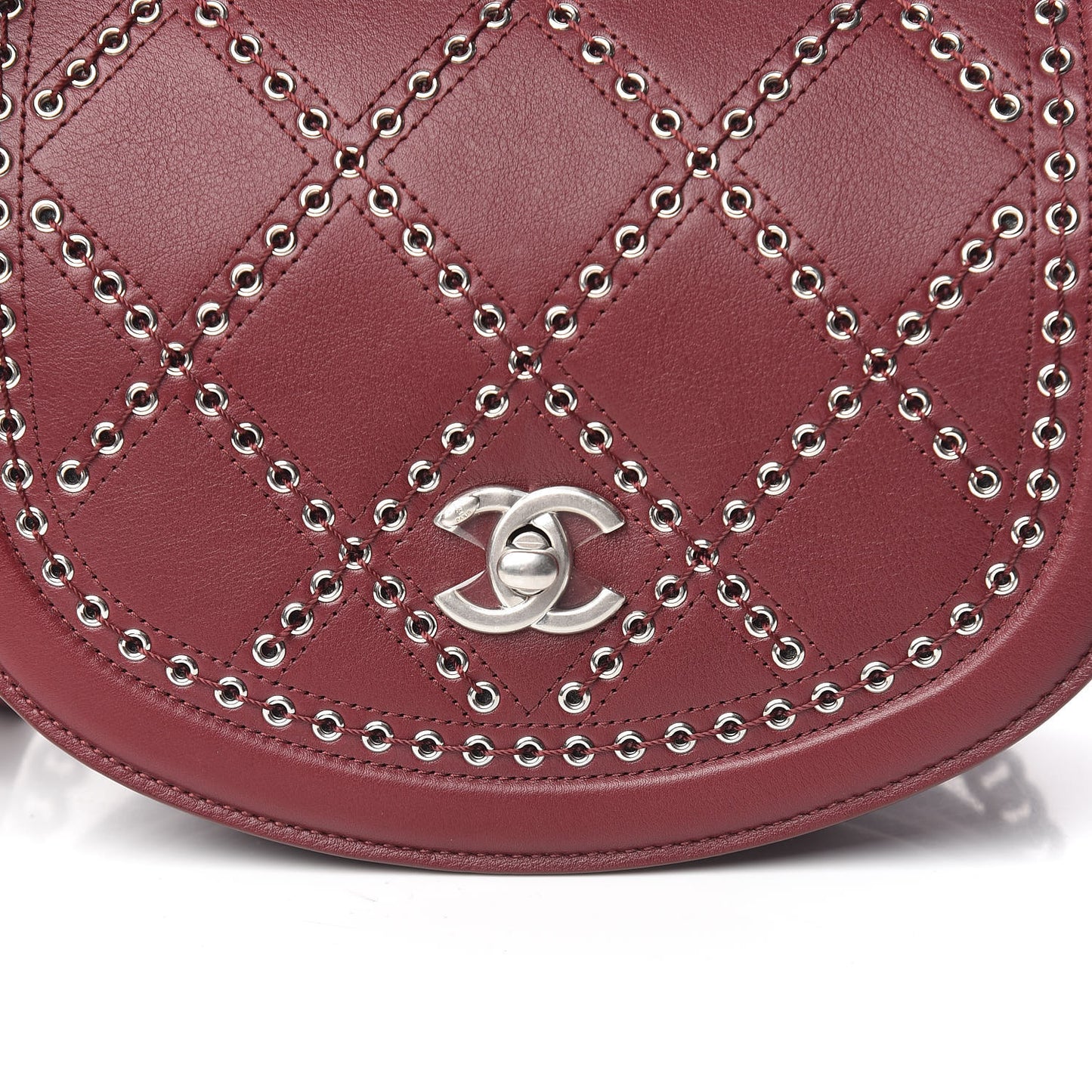 Calfskin Coco Eyelets Small Flap Bag Red