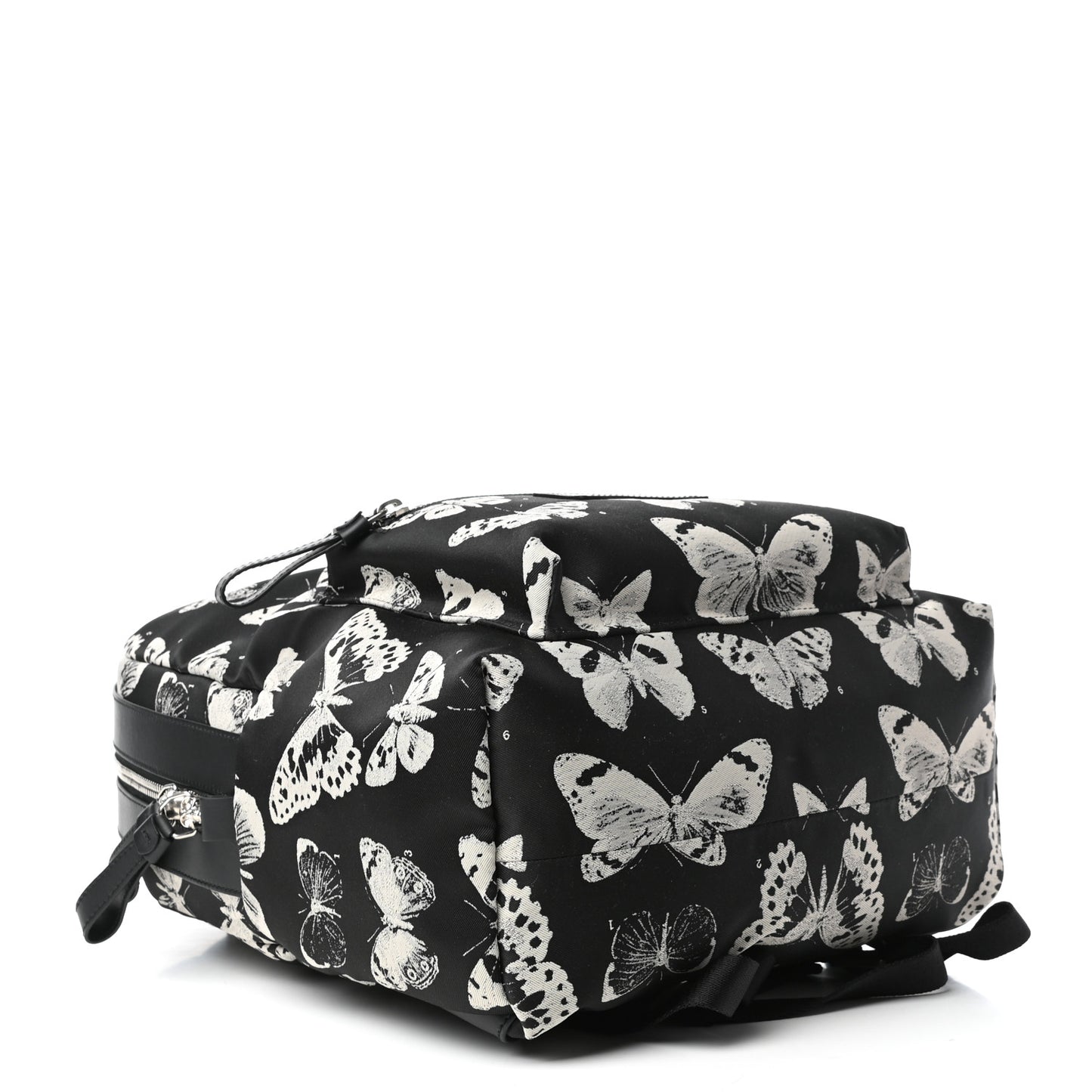 Nylon Butterfly Printed Backpack Black