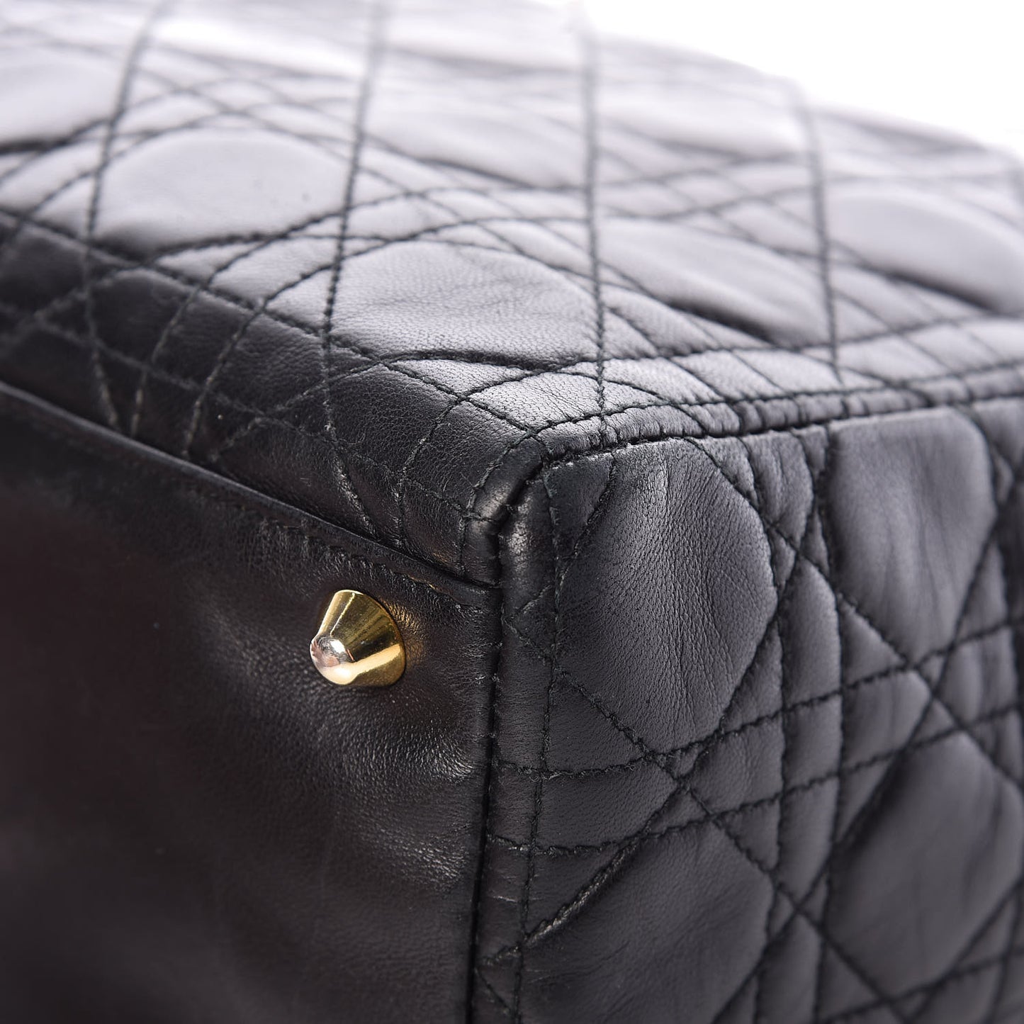 Lambskin Cannage Large Lady Dior Black