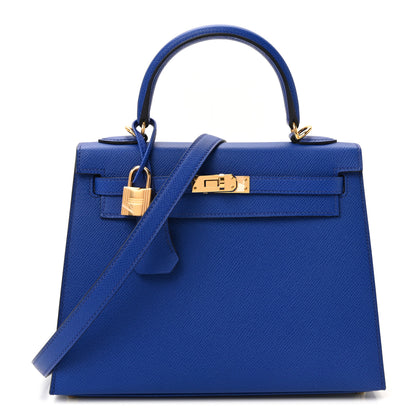 Hermes Epsom Kelly Sellier 25 Bleu Royal 2 of 19