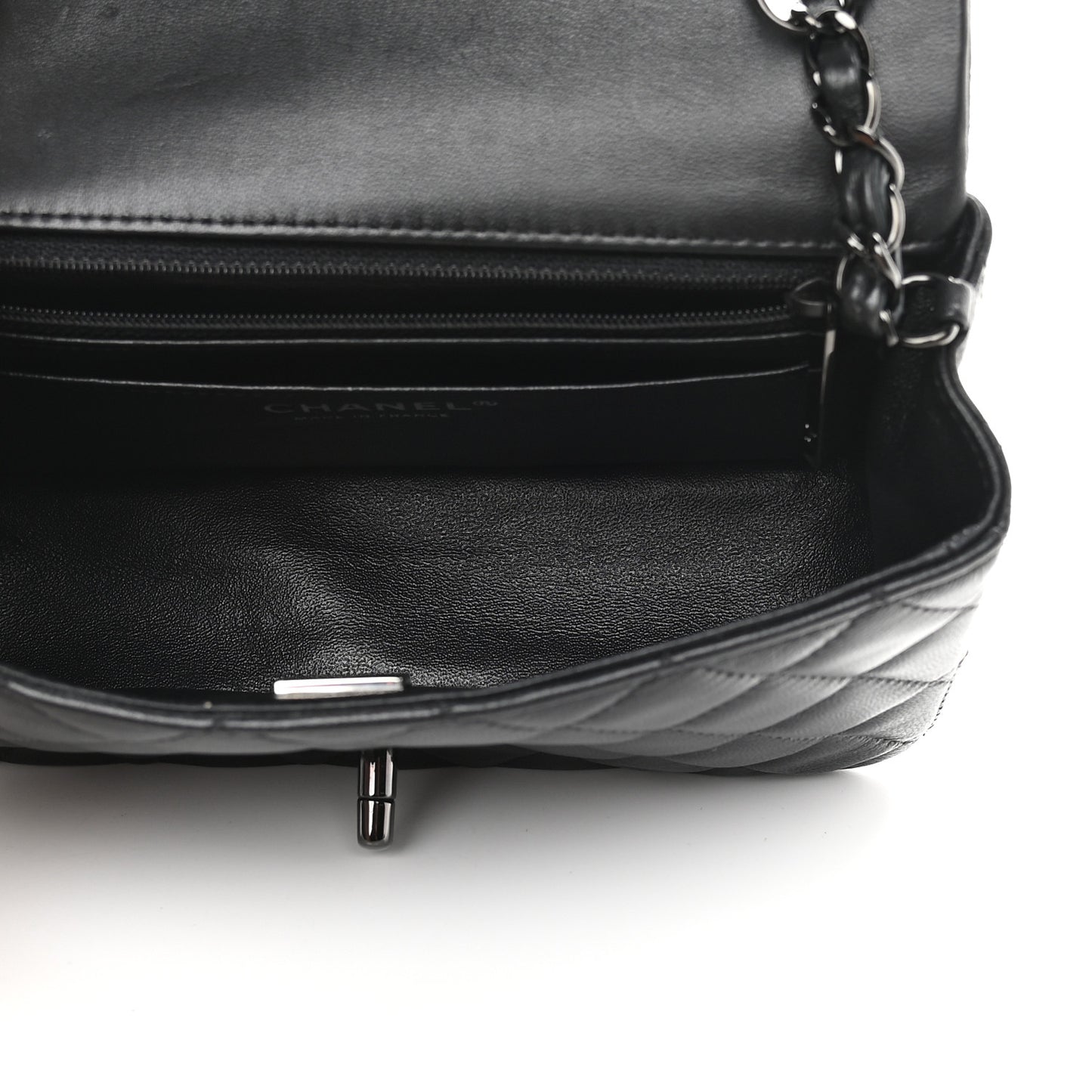 Lambskin Quilted Mini Rectangular Flap So Black