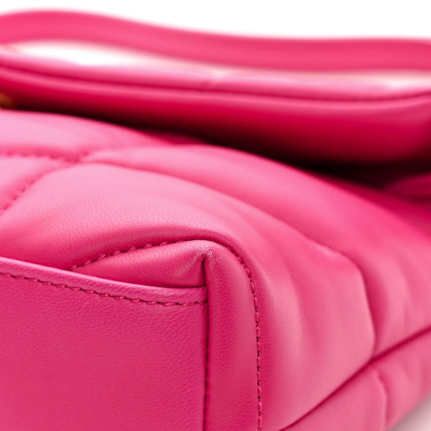 Lambskin Quilted Toy Loulou Puffer Monogram Chain Satchel Bubblegum
