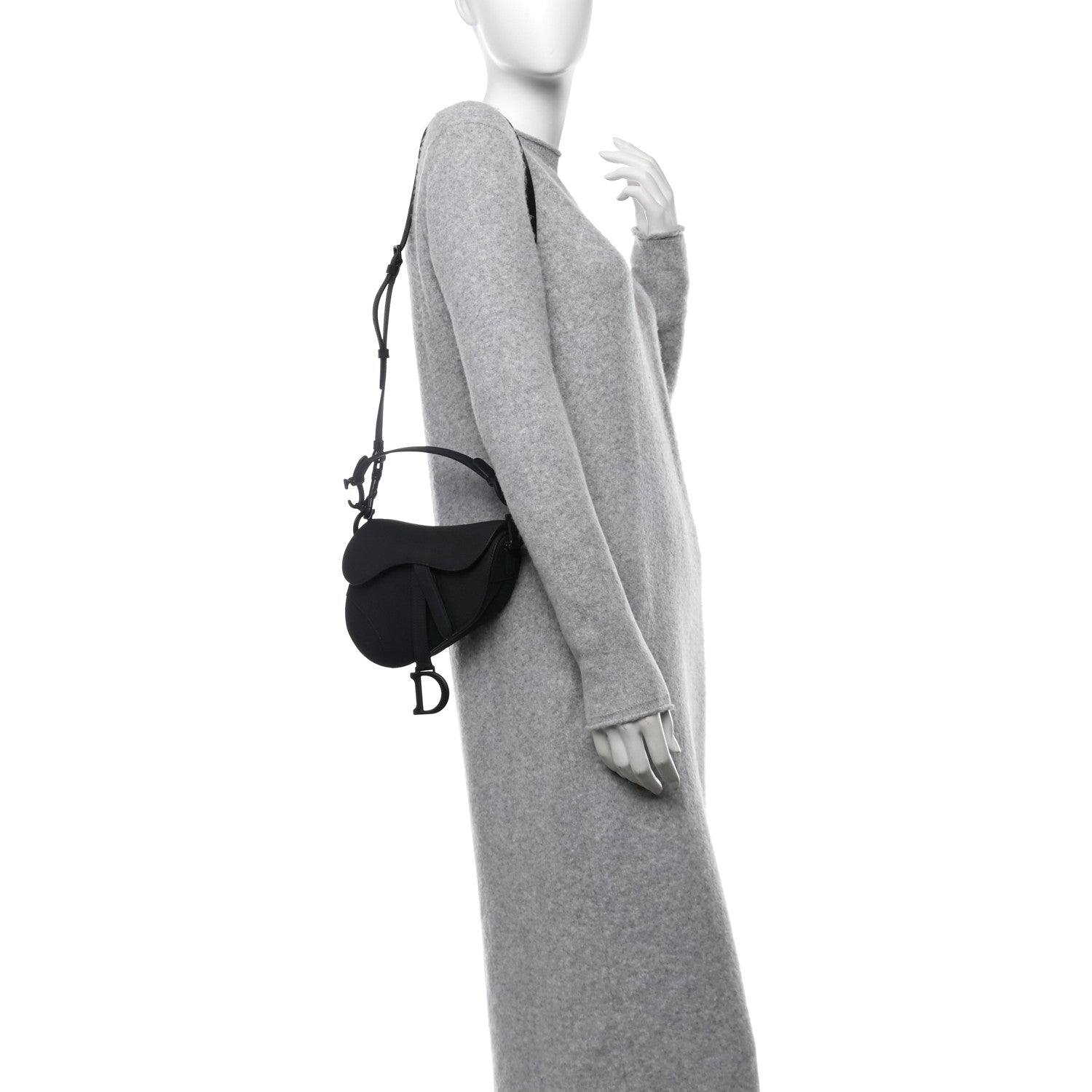 Christian Dior Ultra Matte Calfskin Mini Saddle Bag With Strap Black 2 of 13