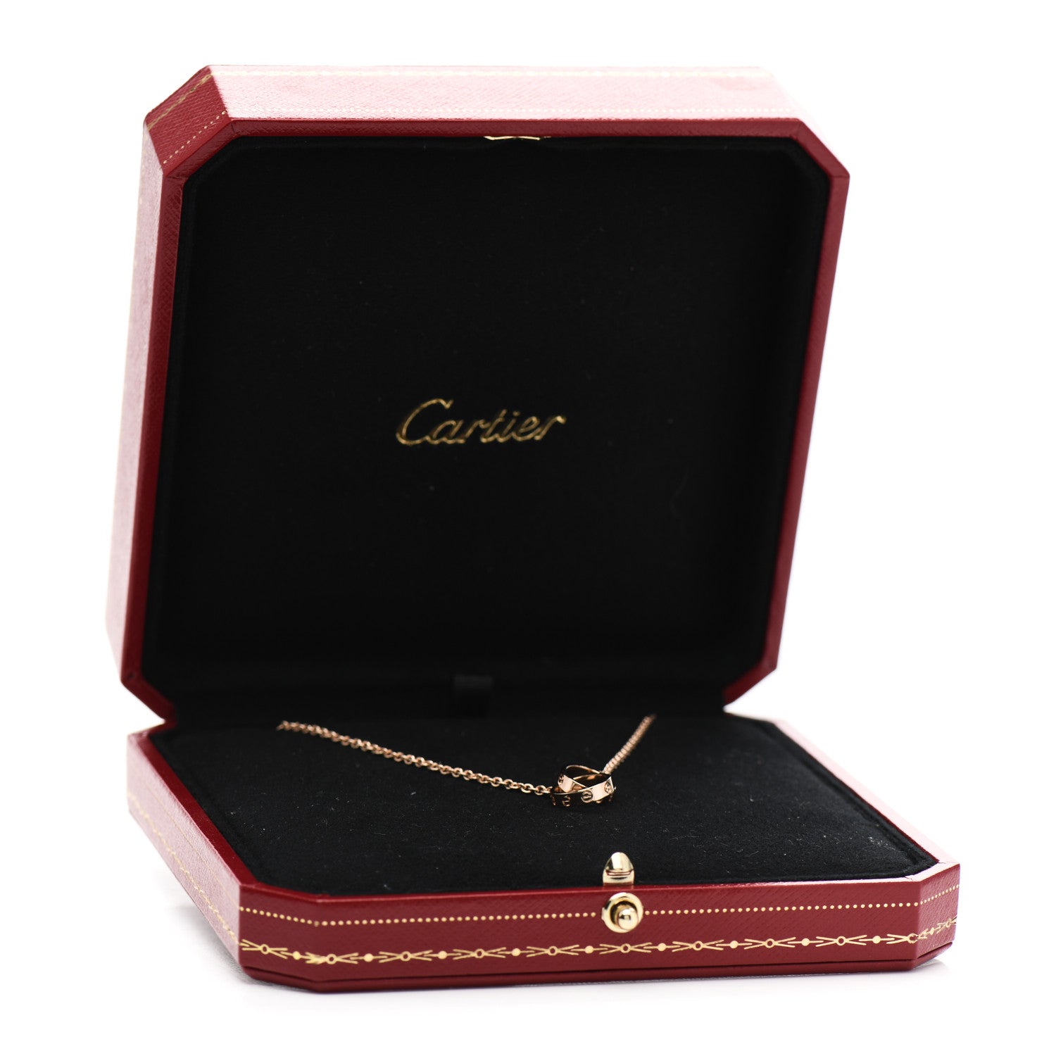 Cartier 18K Pink Gold Interlocking LOVE Necklace 5 of 6