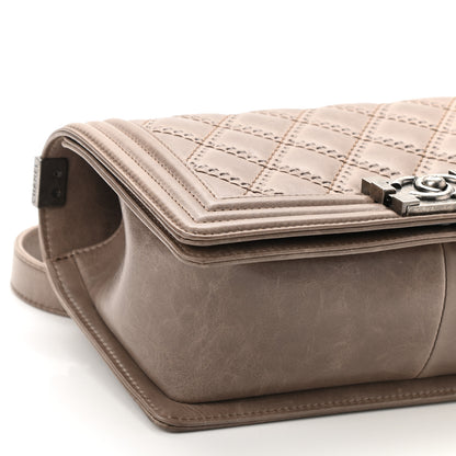 Chanel Calfskin Double Stitch Medium Boy Flap Brown 9 of 11