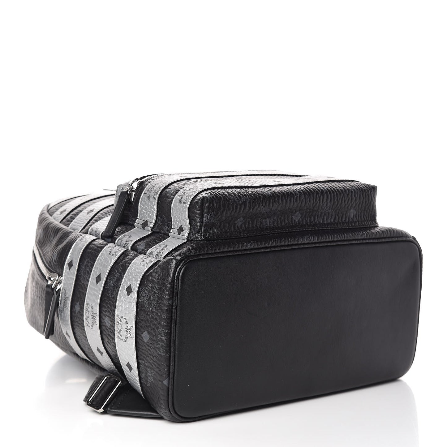 Metallic Visetos Striped Medium Stark Backpack Silver Black