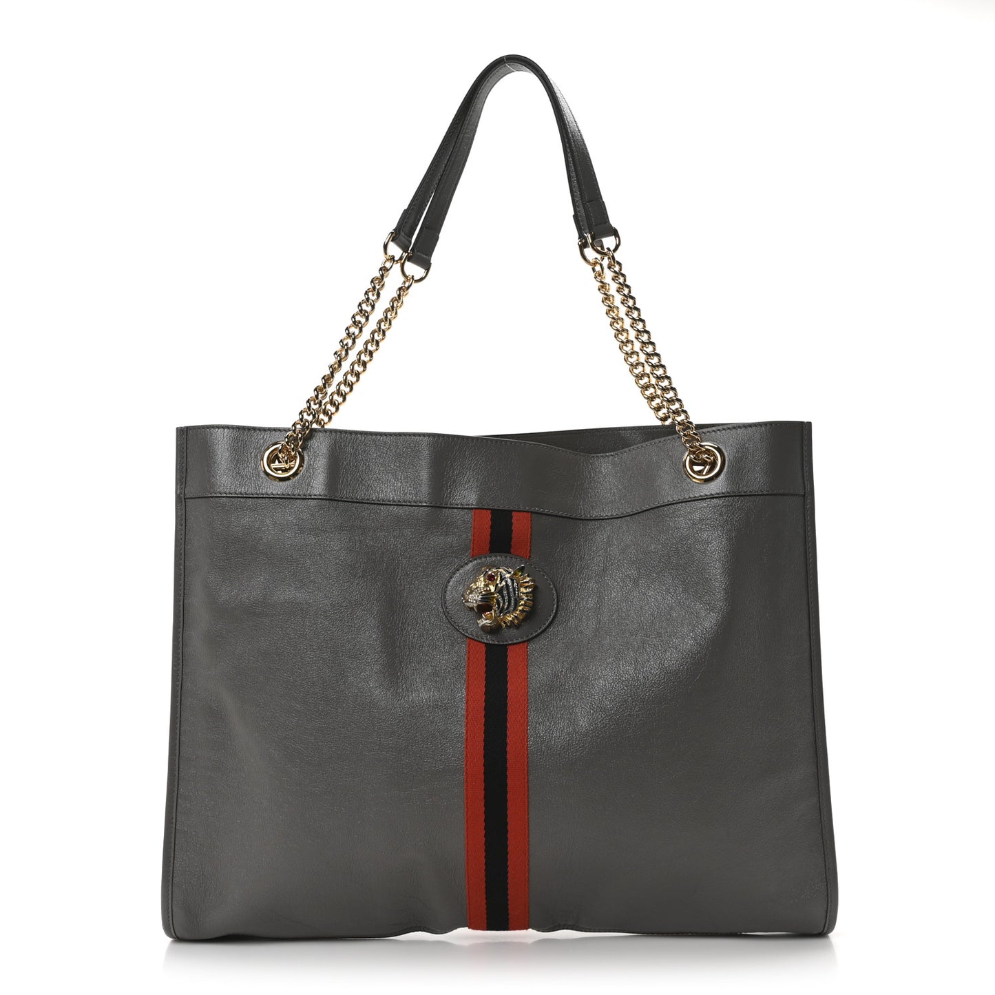 Calfskin Large Rajah Chain Tote Grey