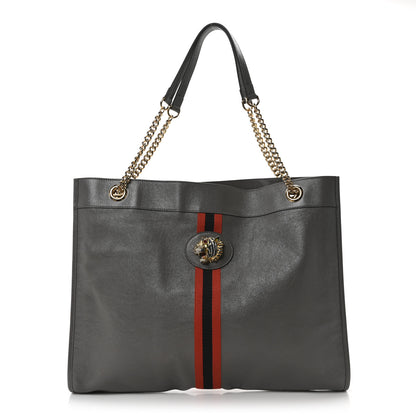 Gucci Calfskin Large Rajah Chain Tote Grey 1 of 11