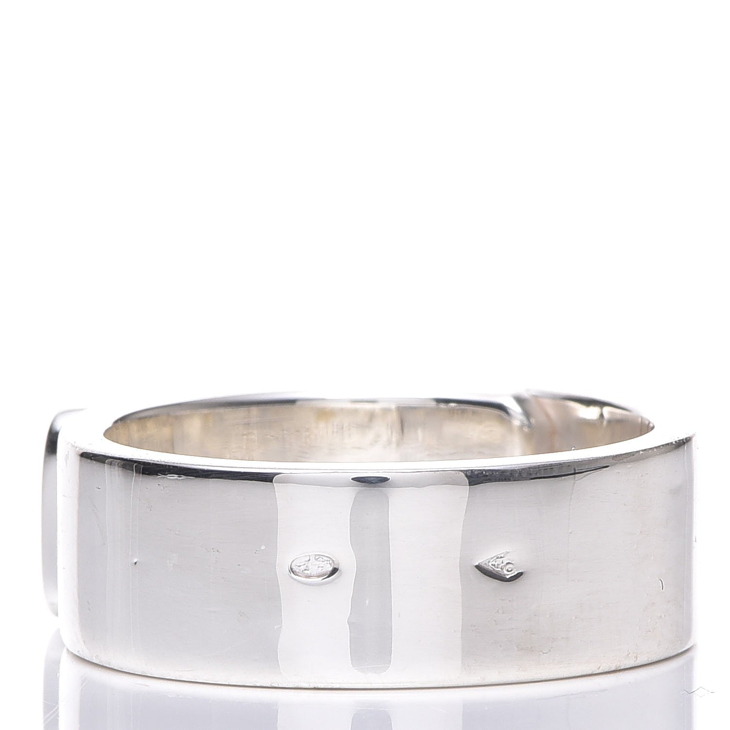 Hermes Sterling Silver 18K Yellow Gold Kelly Cadena Ring 54 6.25 12 of 17
