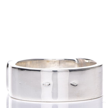 Hermes Sterling Silver 18K Yellow Gold Kelly Cadena Ring 54 6.25 12 of 17