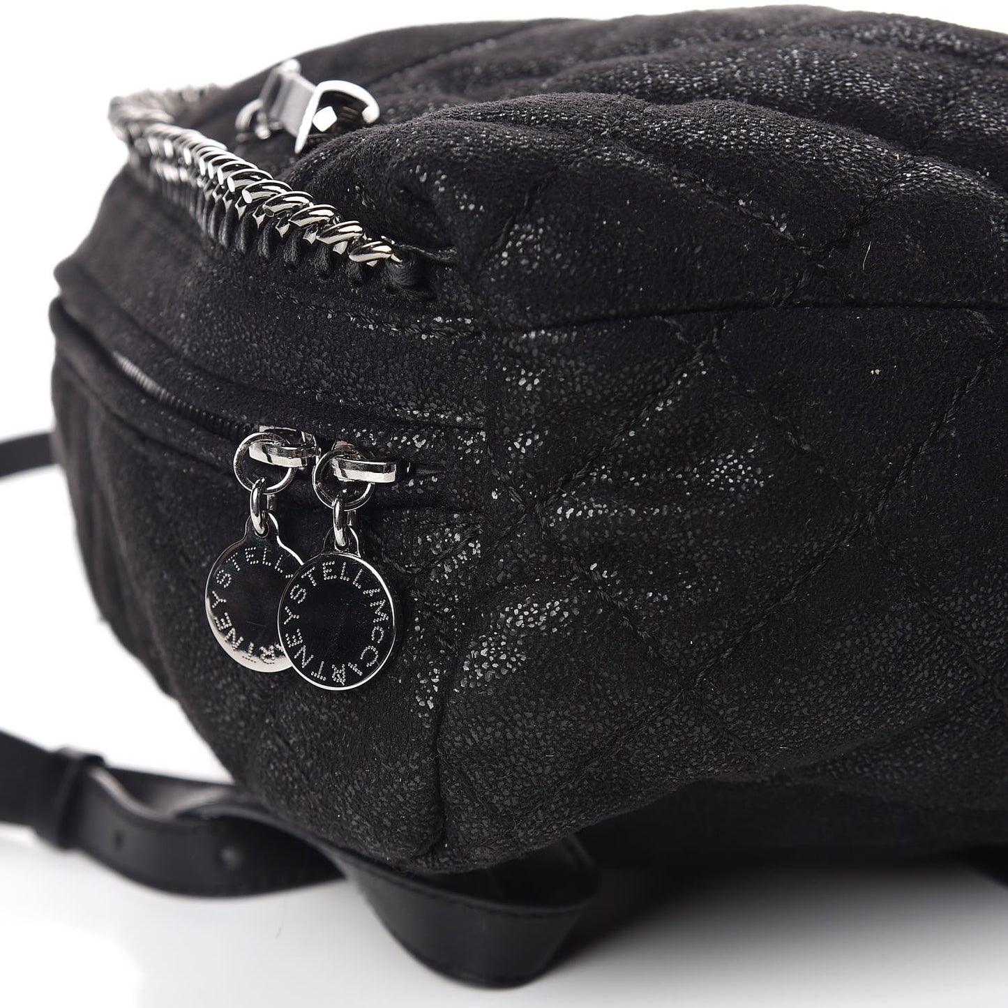 Shaggy Deer Quilted Mini Falabella Backpack Black