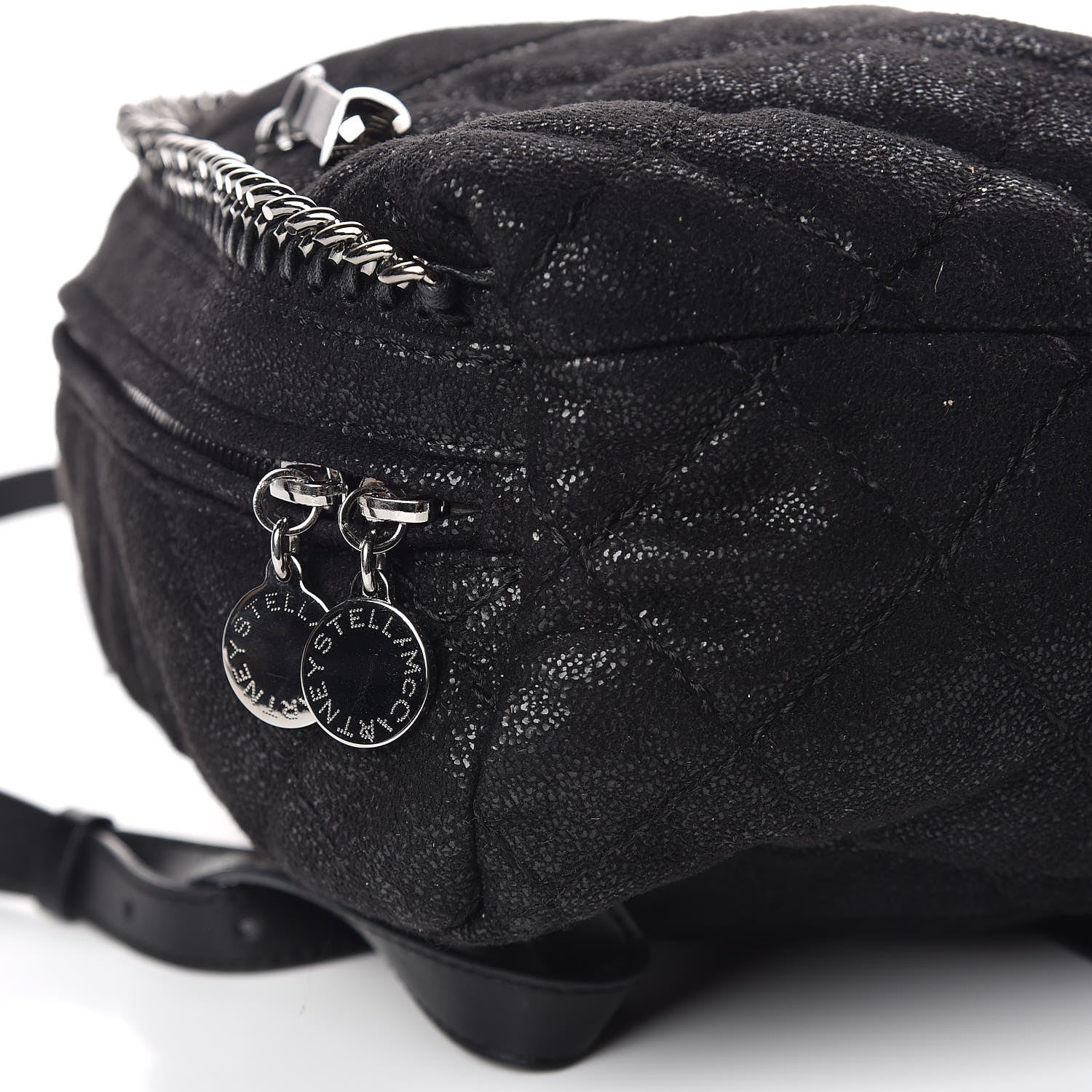 Stella McCartney Shaggy Deer Quilted Mini Falabella Backpack Black 9 of 10