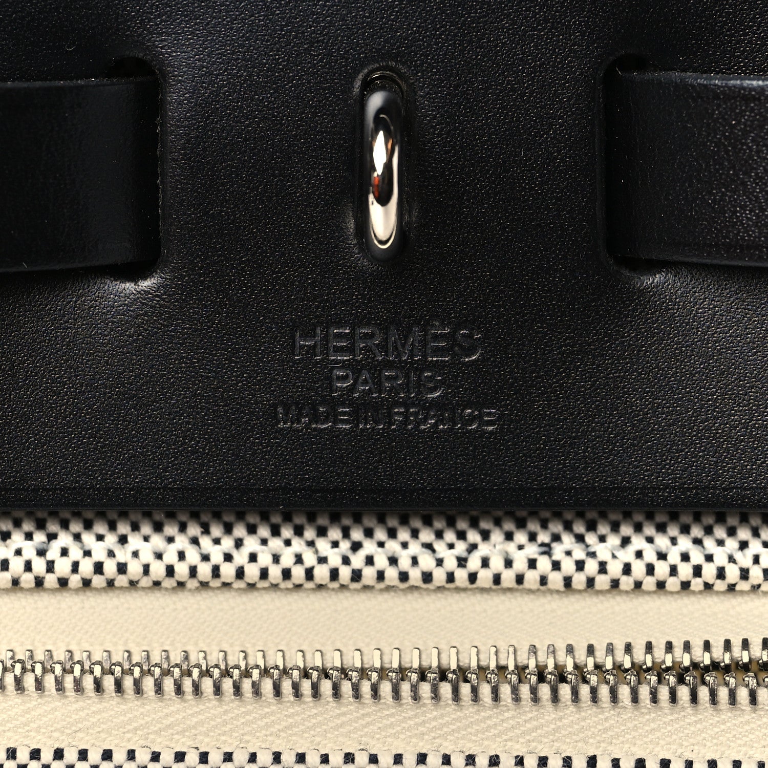 Hermes Vache Hunter Toile H Pegase Pop Herbag Zip Retourne 31 PM Bleu Indigo Ecru Black 7 of 12
