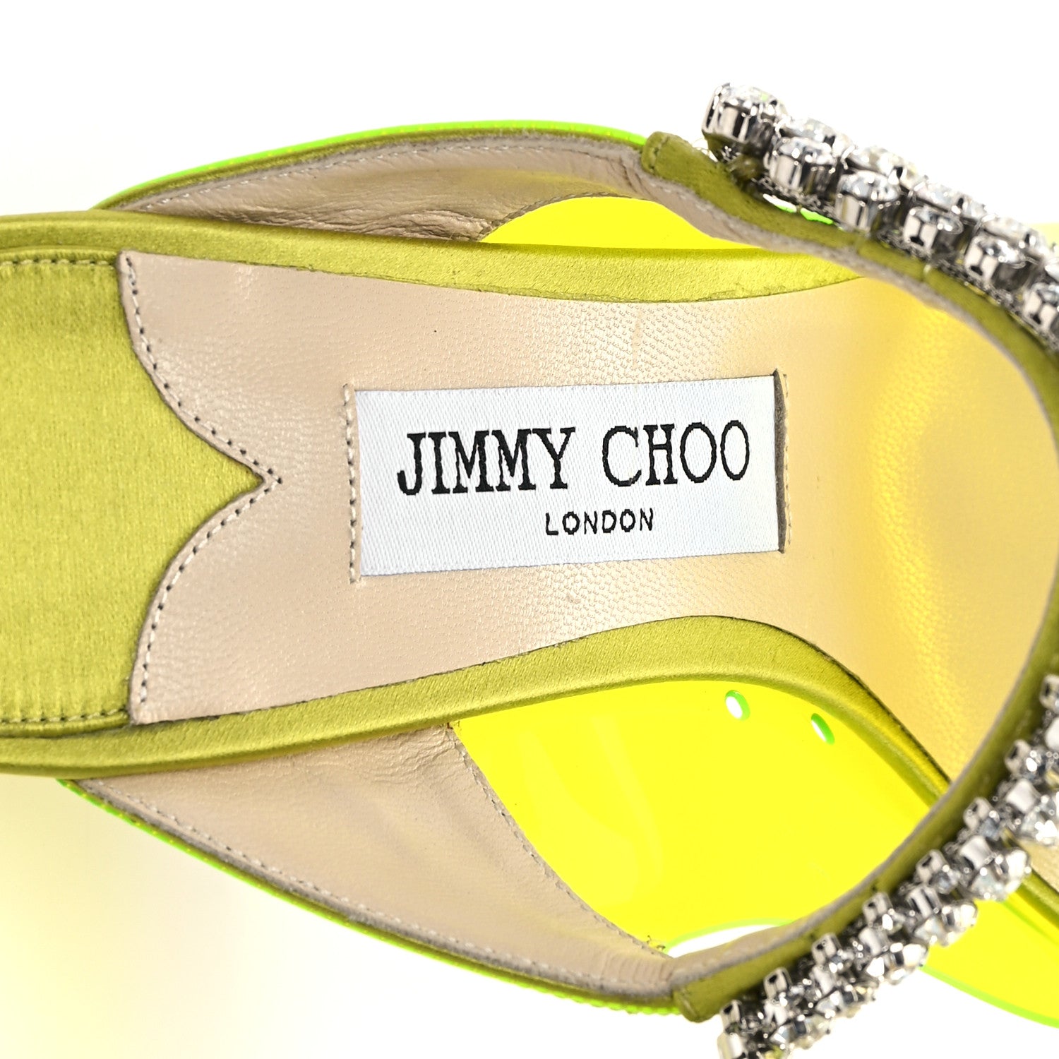 Jimmy Choo Plexi Crystal Bing 100 Pumps 39 Neon Yellow 8 of 9