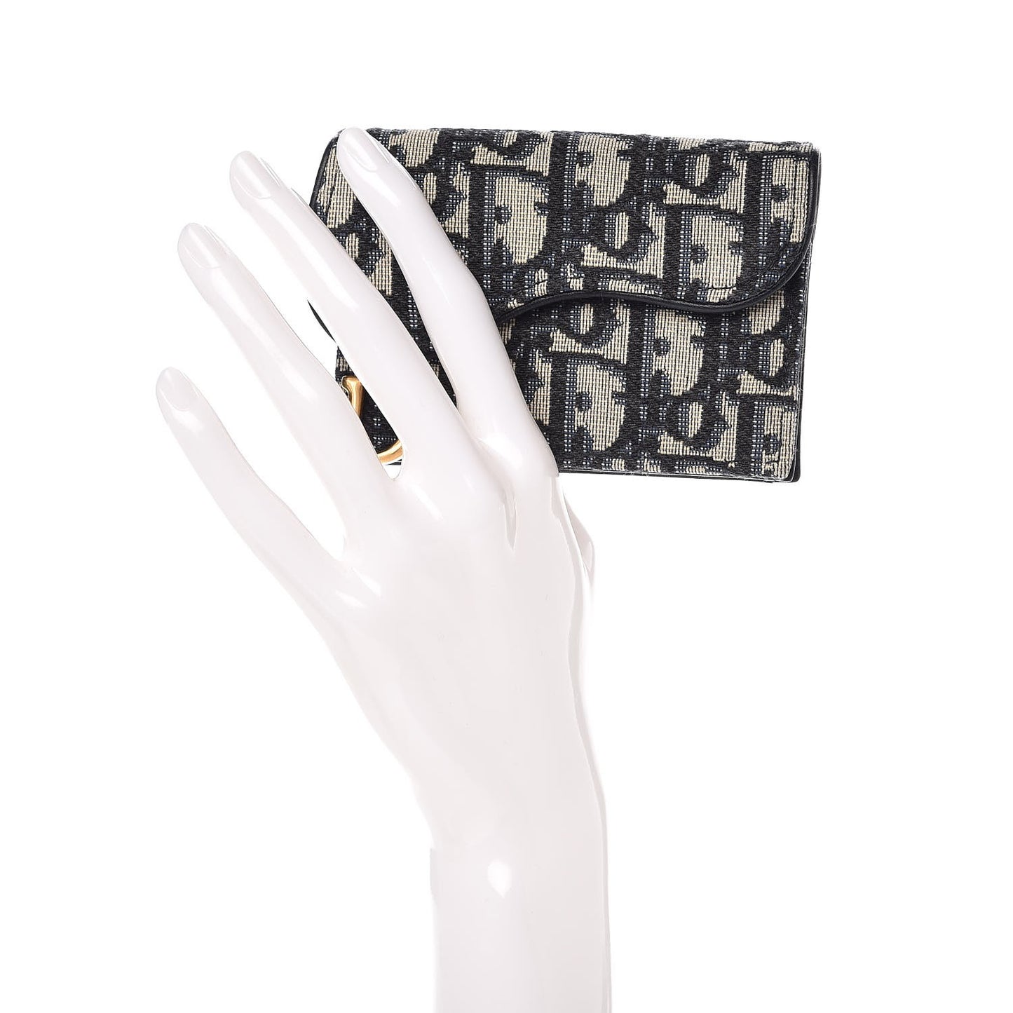 Oblique Saddle Card Holder Blue