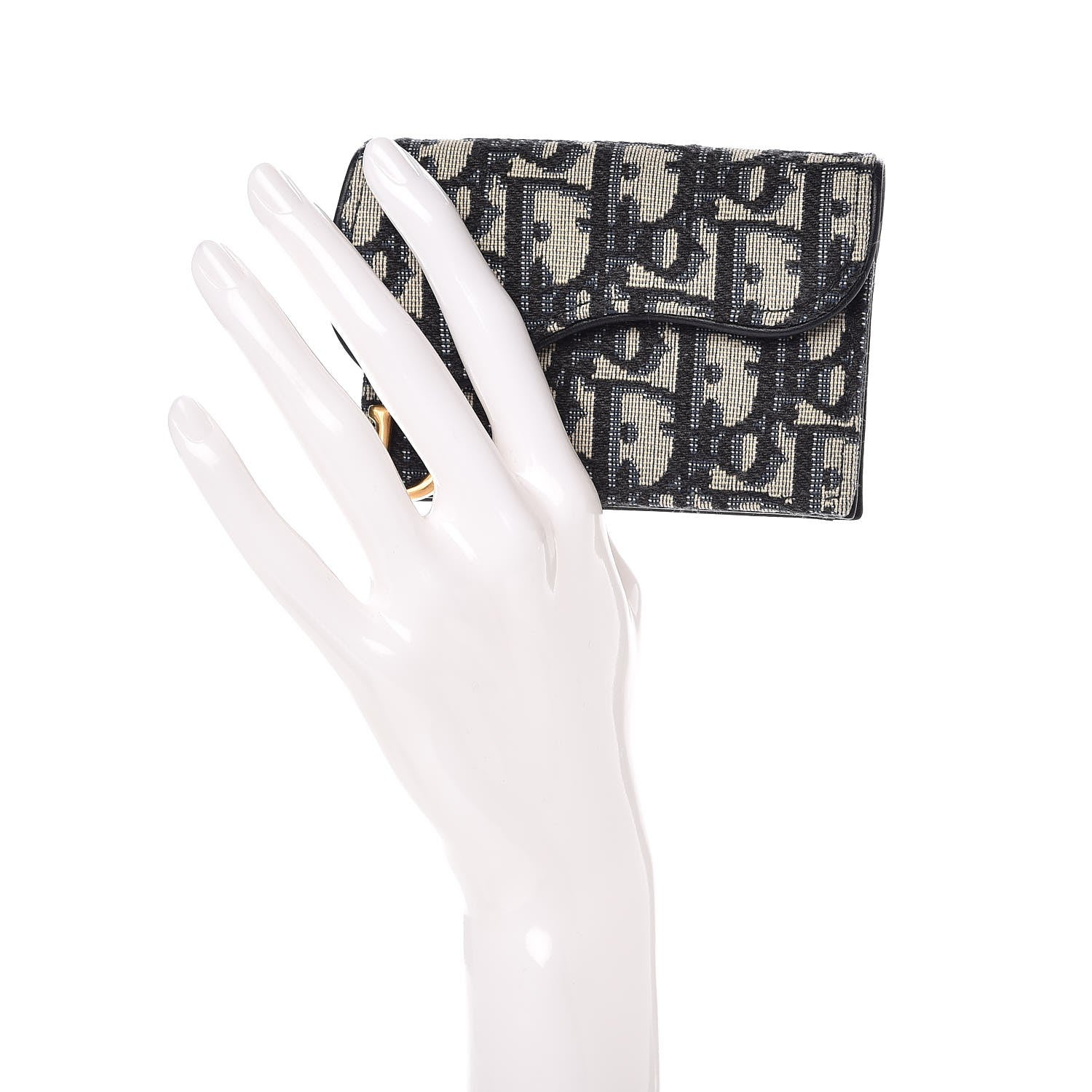 Christian Dior Oblique Saddle Card Holder Blue 2 of 8