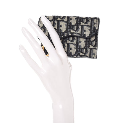 Christian Dior Oblique Saddle Card Holder Blue 2 of 8