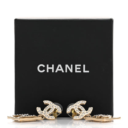 Chanel Crystal CC No 5 Drop Earrings Gold 6 of 6
