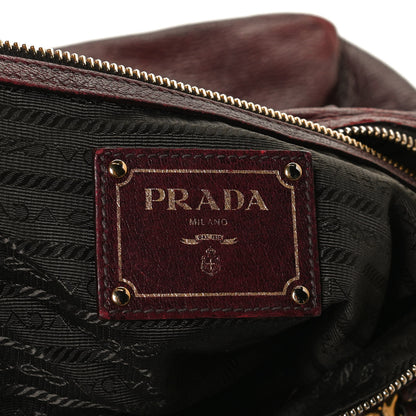 Prada Vitello Daino Shoulder Bag Burgundy 6 of 14