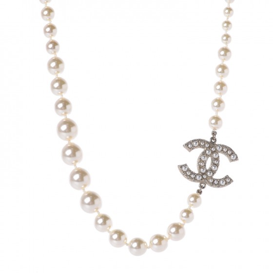 Pearl CC 100th Anniversary Necklace Light Gold