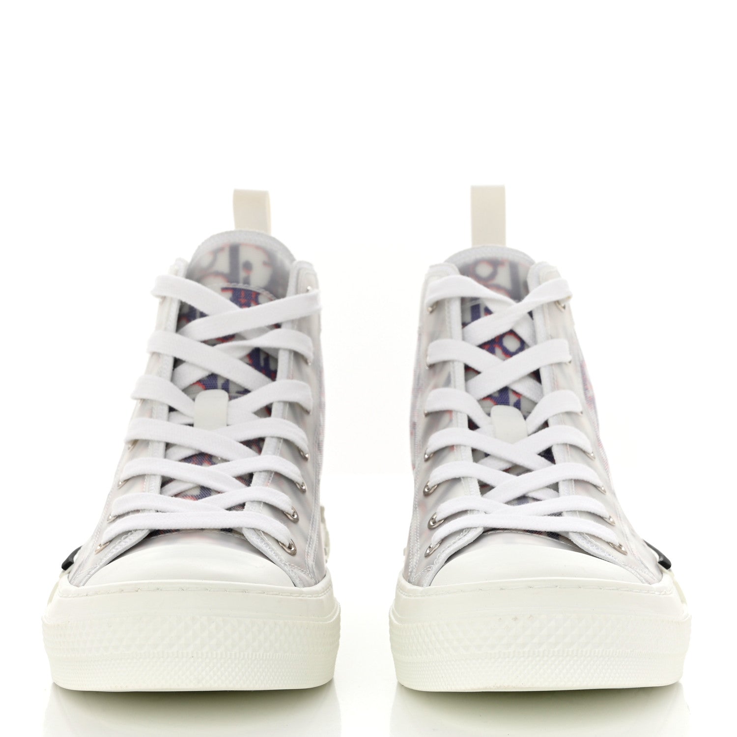 Christian Dior Technical Canvas Oblique Pixel Mens B23 High Top Sneakers 40 Blue Red 2 of 8