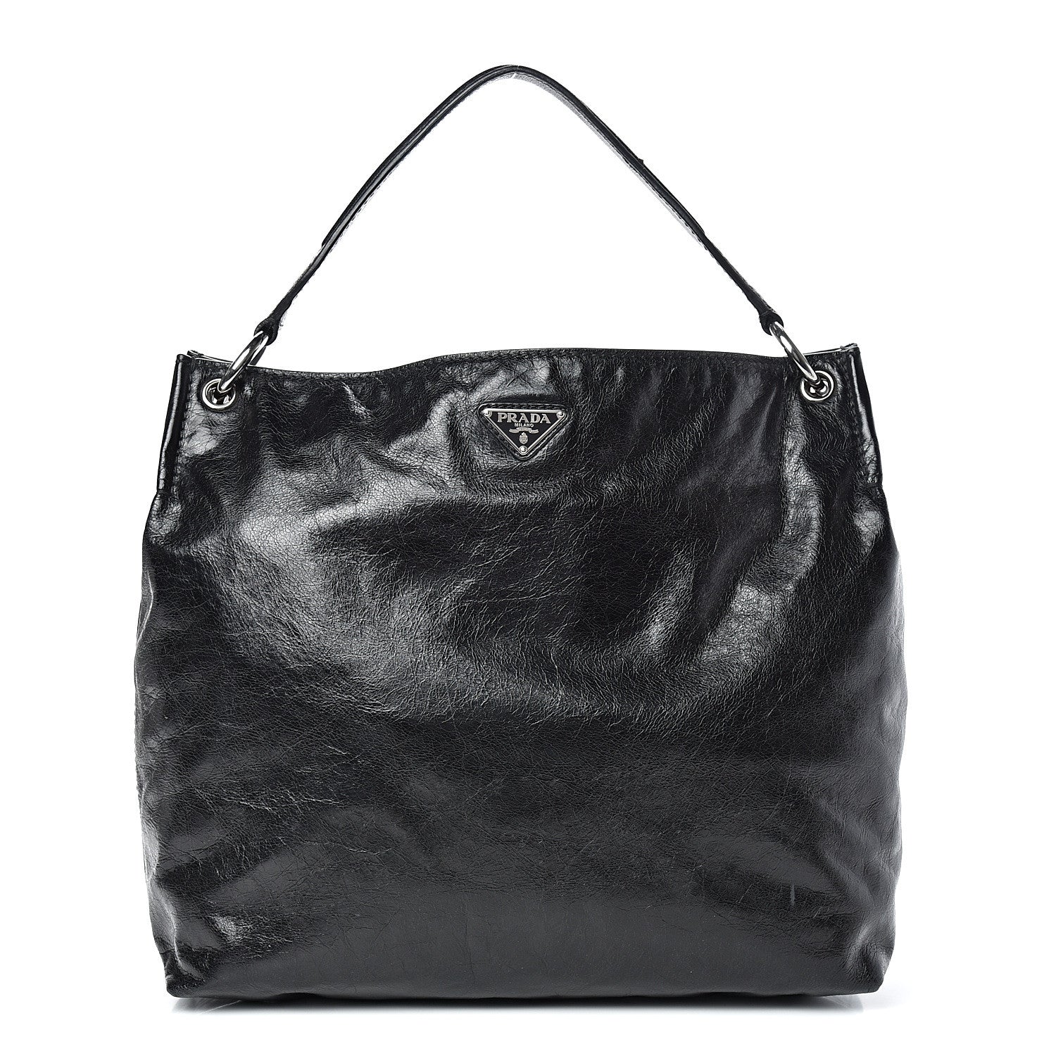 Prada Vitello Shine Hobo Black 1 of 12