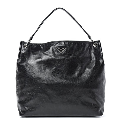 Prada Vitello Shine Hobo Black 1 of 12
