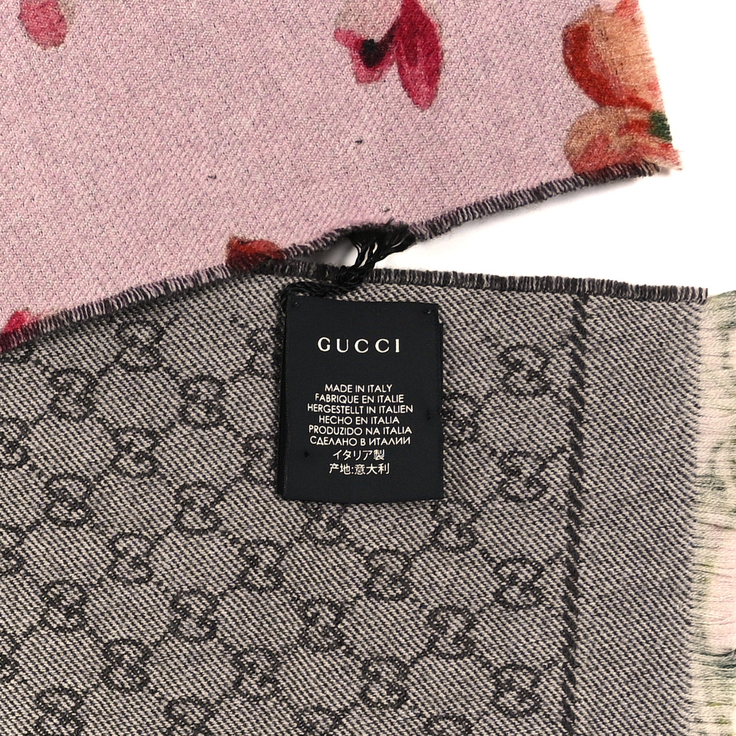 Wool GG Monogram Miniorophin Scarf Shell Pink