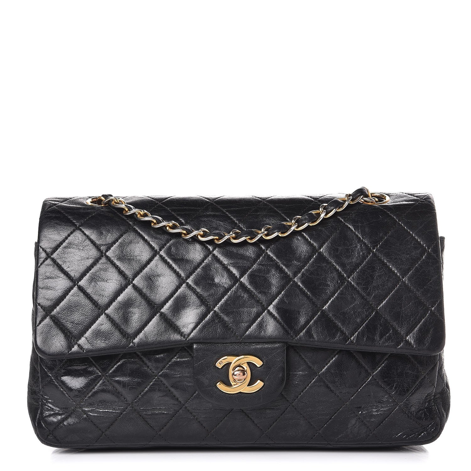Chanel Lambskin Quilted Medium Double Flap Black 1 of 13