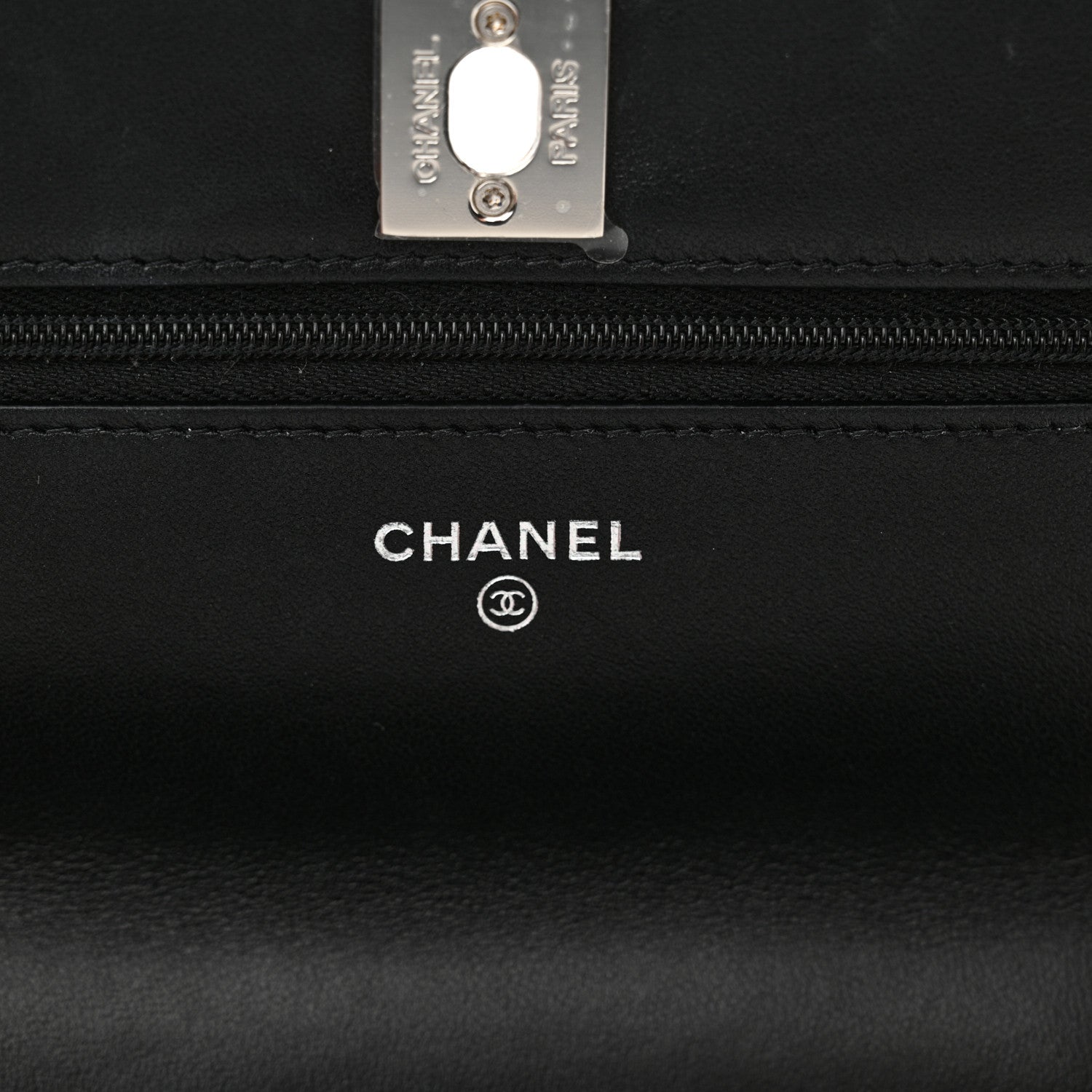 Chanel Lambskin Quilted Metal Top Handle Wallet On Chain WOC Black 6 of 13