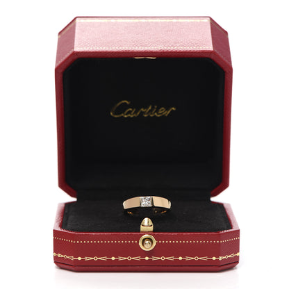 Cartier 18K Yellow Gold Diamond .50ct Tank Solitaire Ring 50 5.25 5 of 5