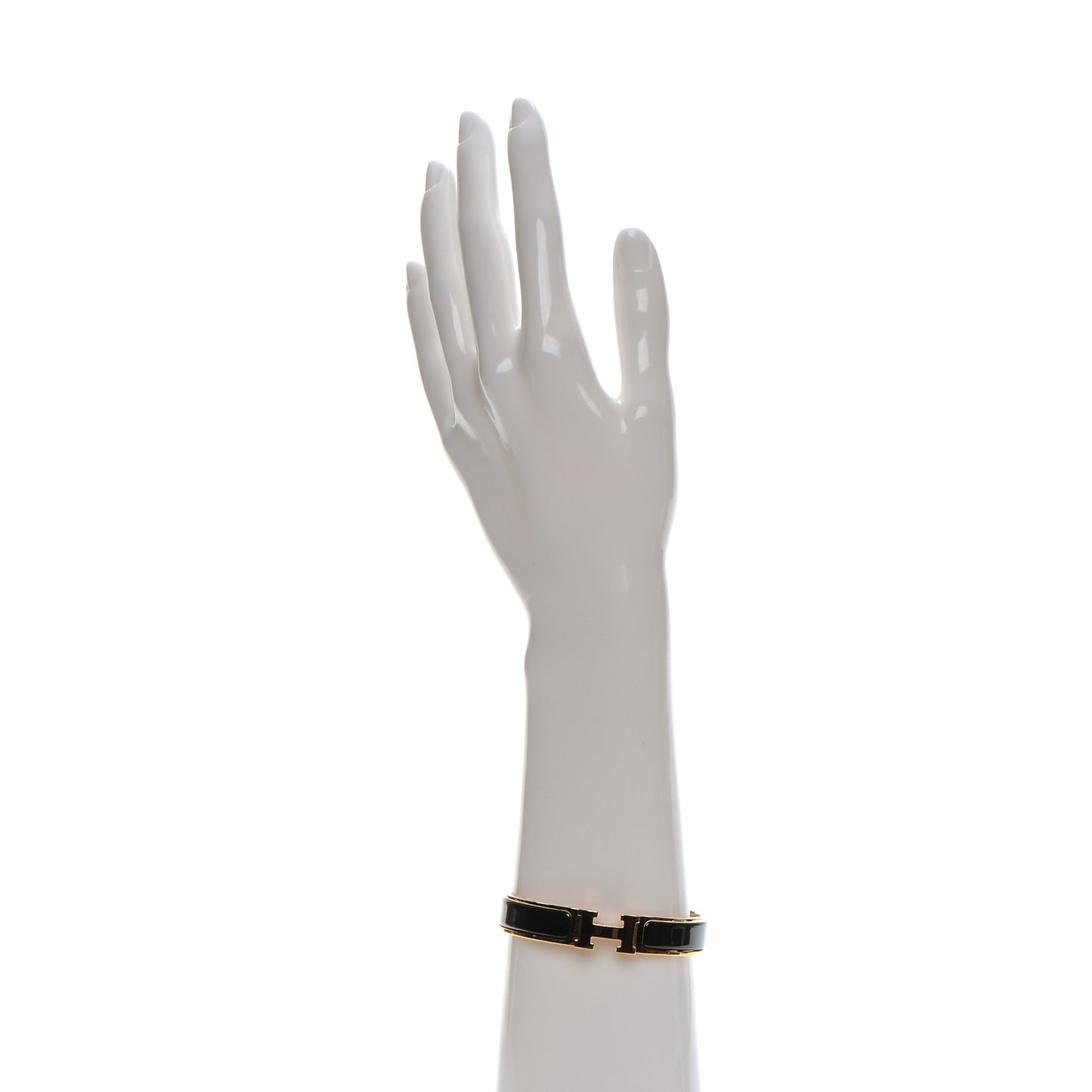 Enamel Narrow Clic Clac H Bracelet PM Black