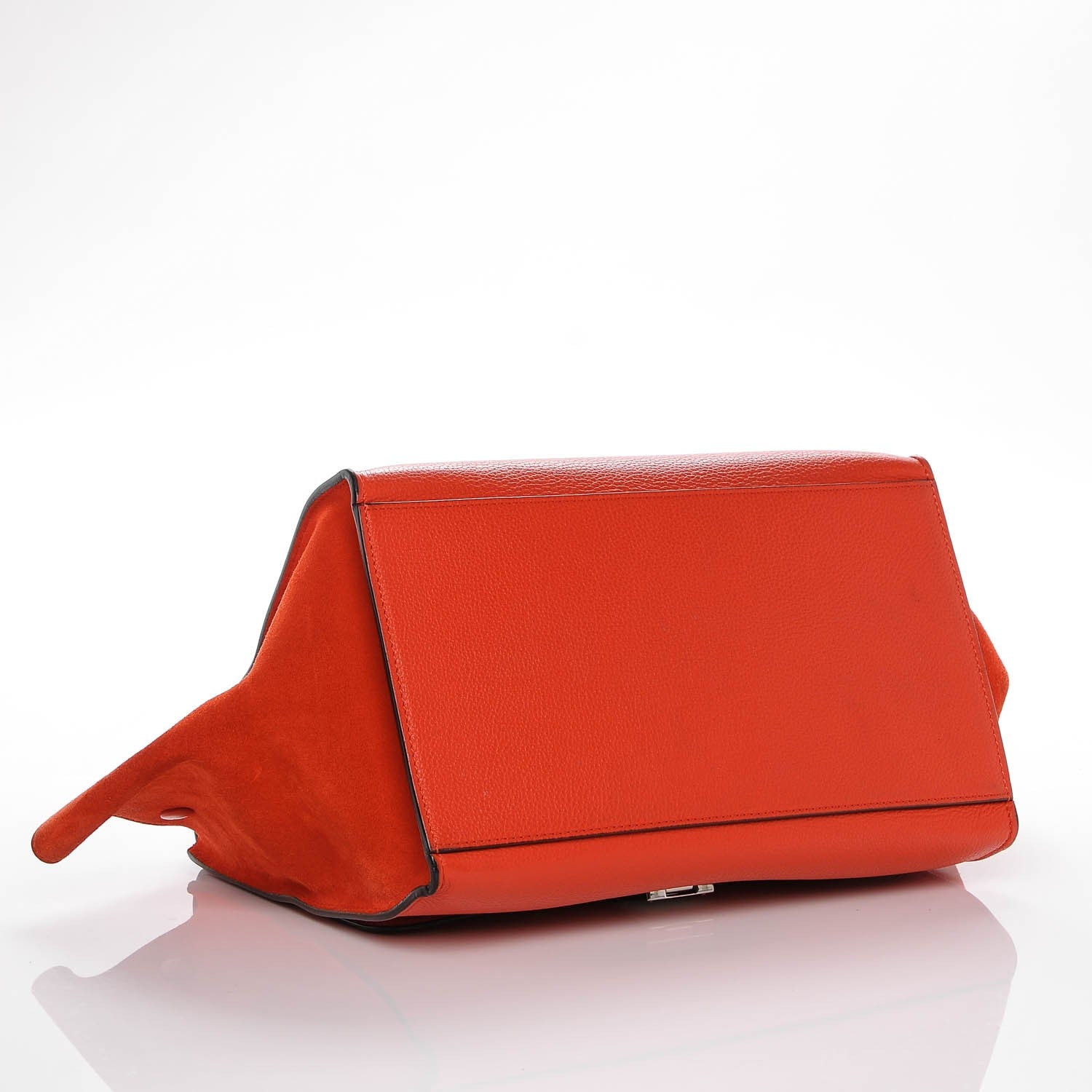 Celine Drummed Calfskin Suede Medium Trapeze Vermillion 4 of 7