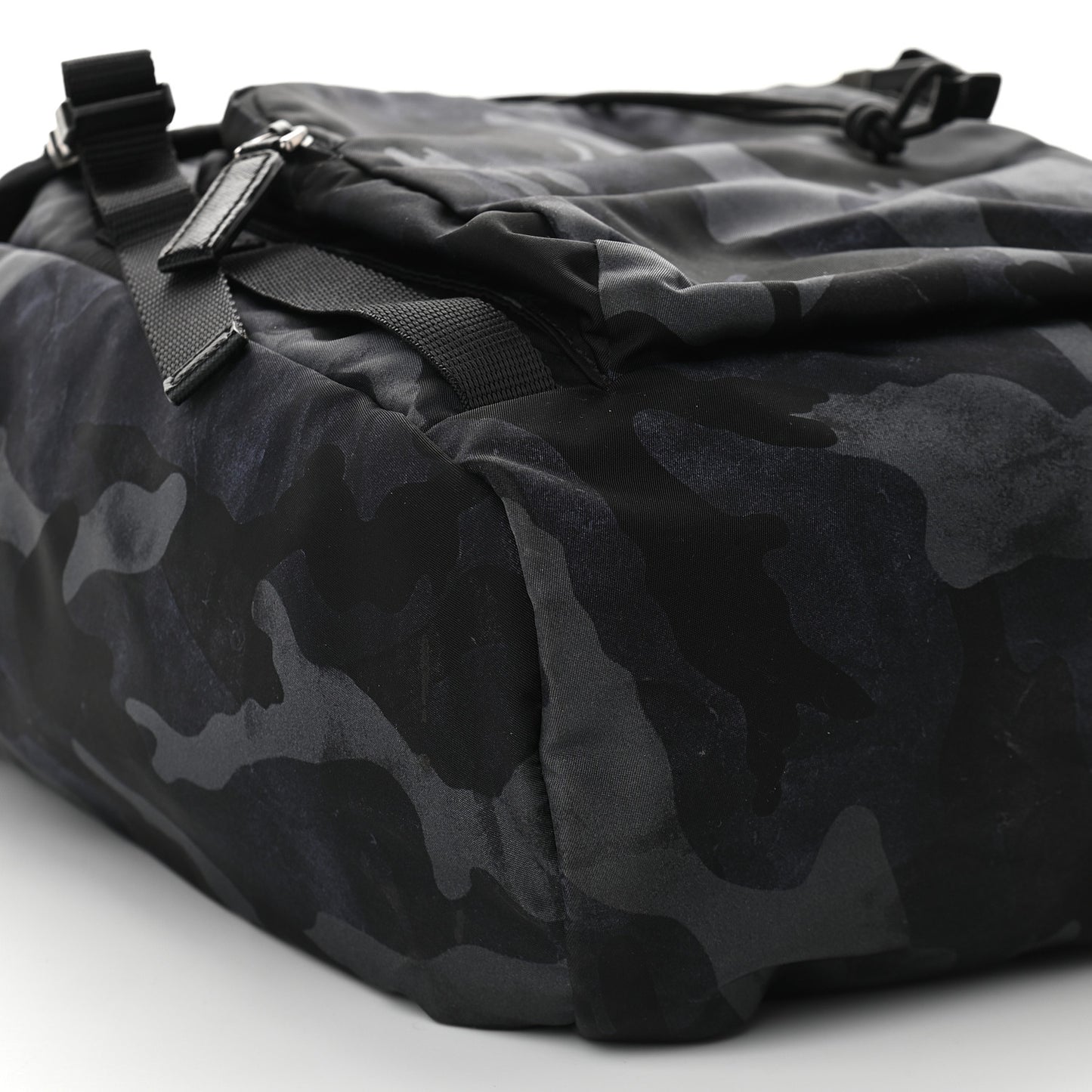 Tessuto Nylon Camouflage Print Double Buckle Backpack Fumo