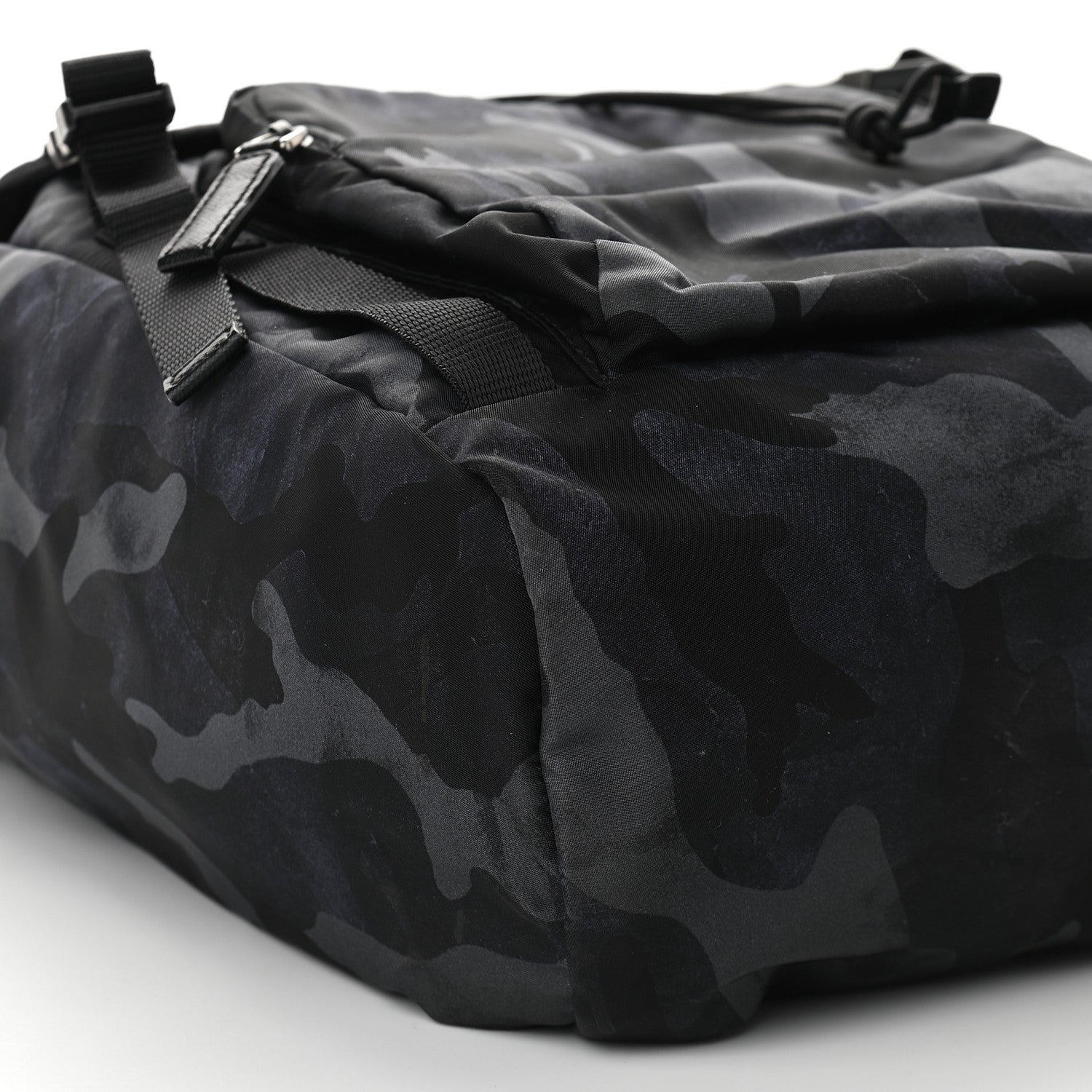 Prada Tessuto Nylon Camouflage Print Double Buckle Backpack Fumo 8 of 9