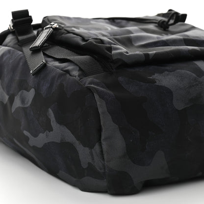 Prada Tessuto Nylon Camouflage Print Double Buckle Backpack Fumo 8 of 9