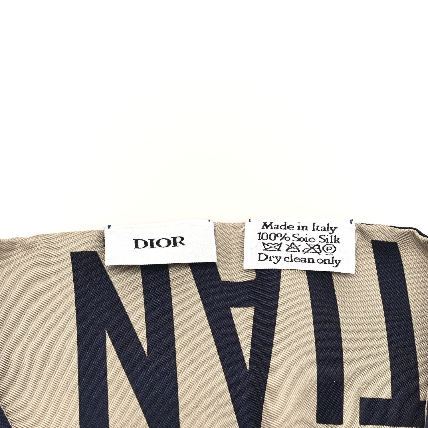 Christian Dior Silk Oblique Mitzah Scarf Bleu Marine 3 of 3