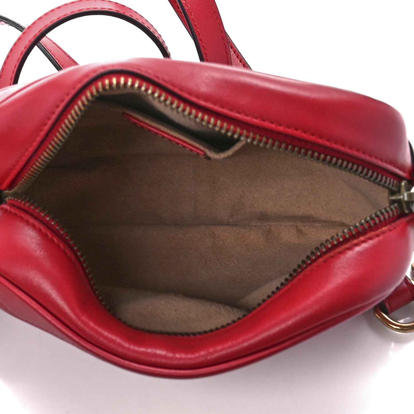 Calfskin Matelasse Mini GG Marmont Chain Shoulder Bag Hibiscus Red
