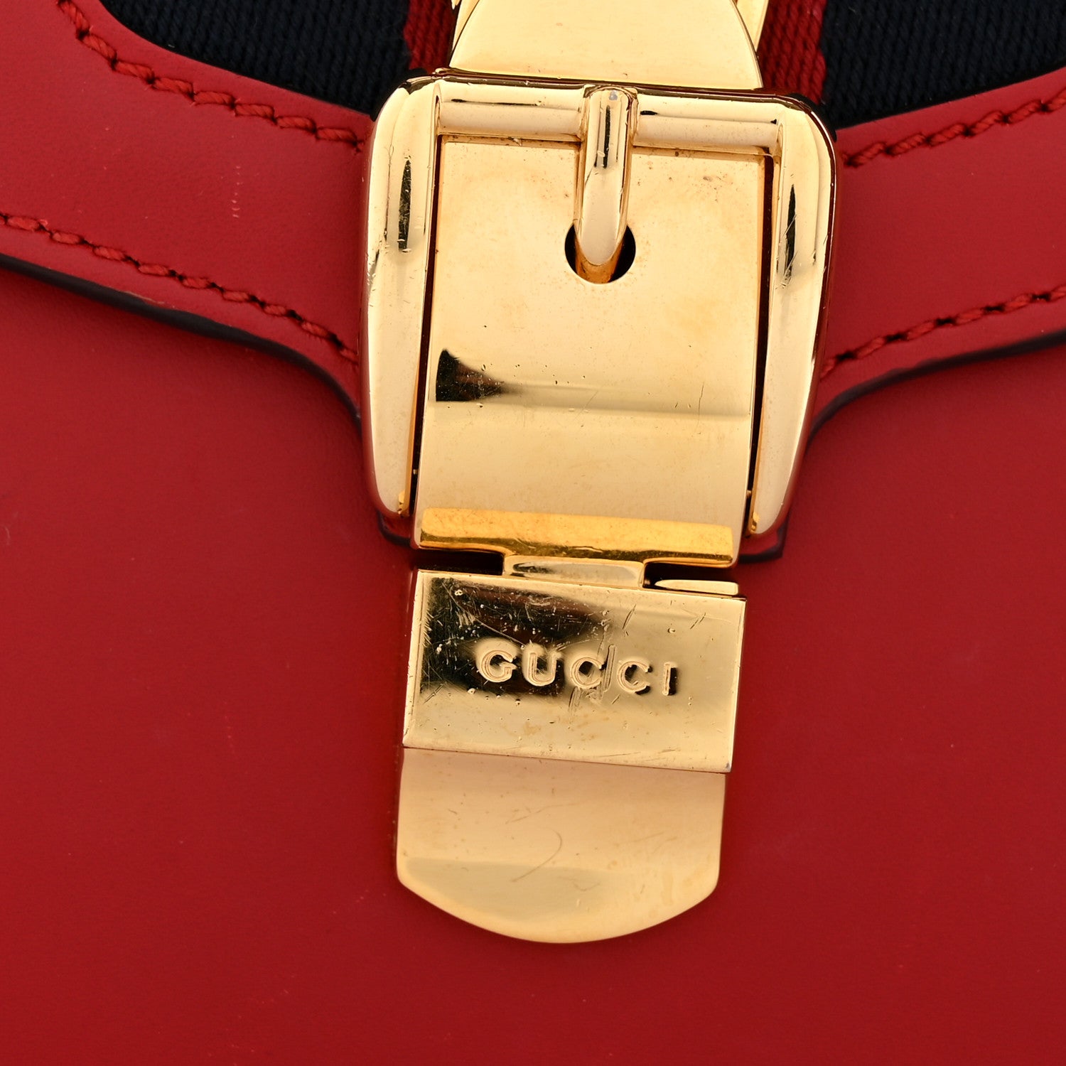 Gucci Calfskin Small Sylvie Shoulder Bag Hibiscus Red 13 of 17