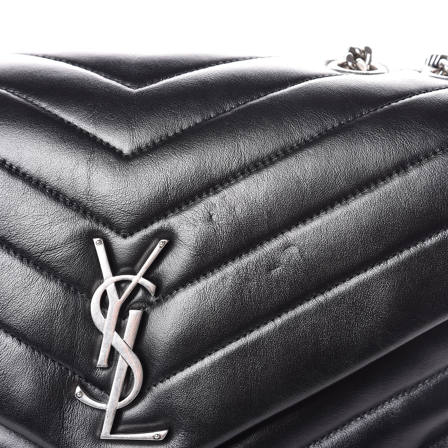 Saint Laurent Calfskin Y Quilted Monogram Medium Loulou Chain Satchel Black 11 of 11