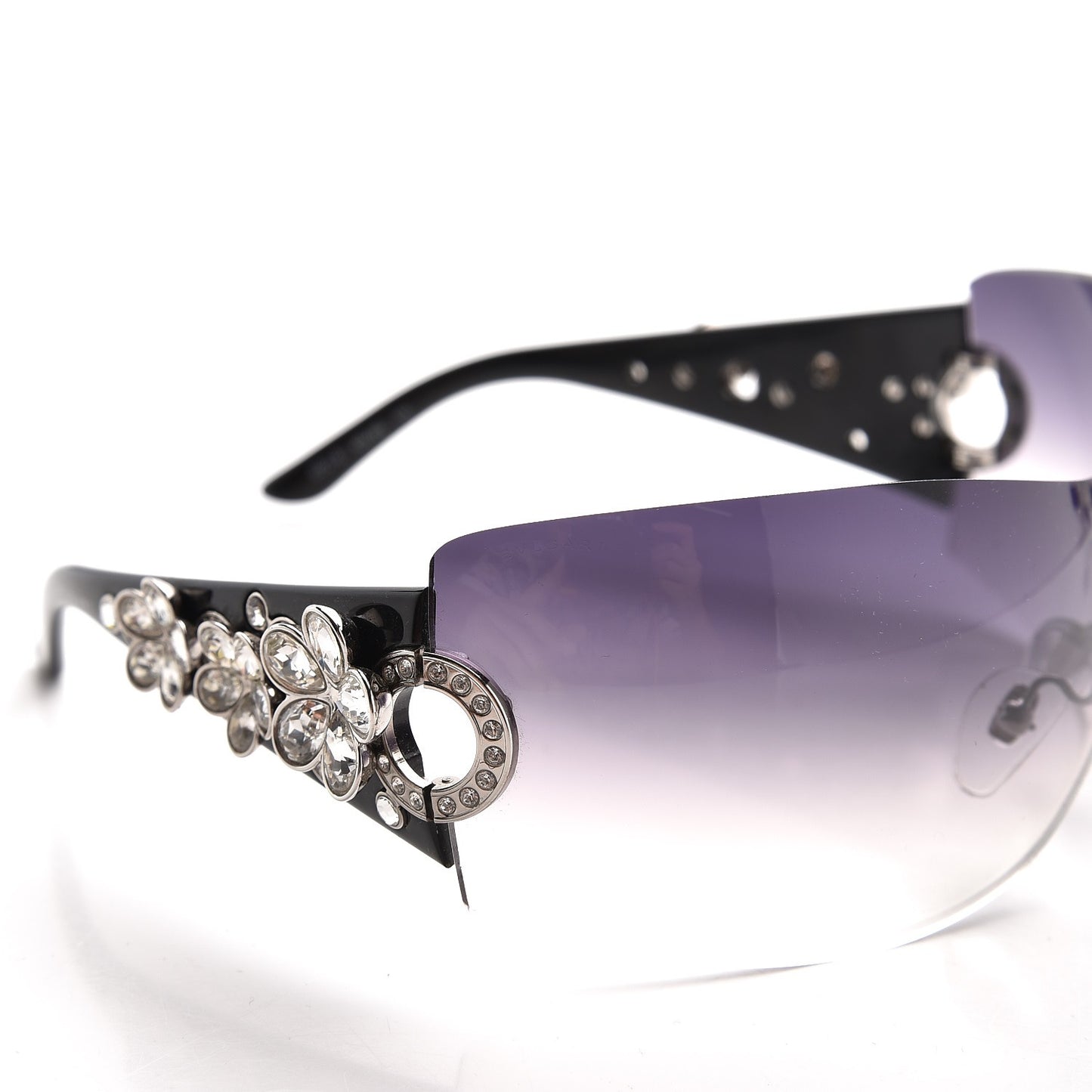 Crystal Flower Sunglasses 652-B Black