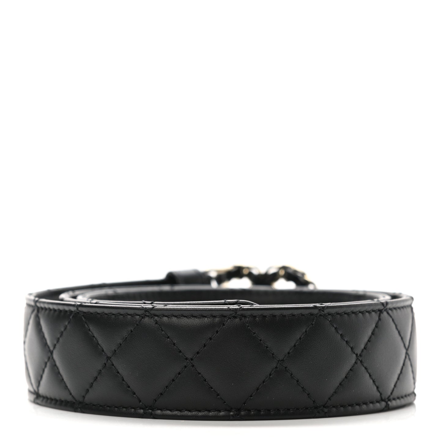 Lambskin Quilted CC Chain Belt 80 32 Black