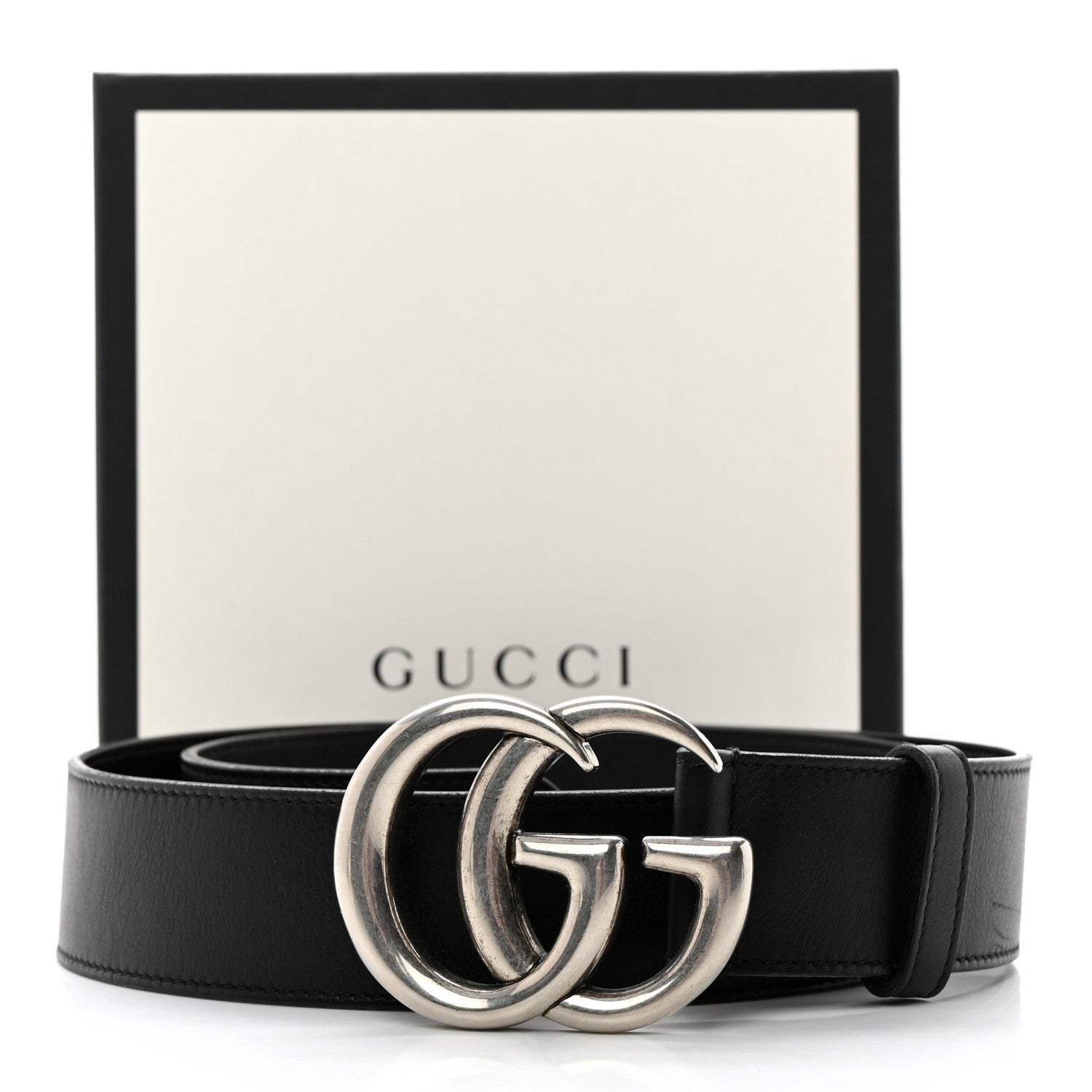 Gucci Moon Calfskin Nickel Double G 40mm Belt 85 34 Black 9 of 9