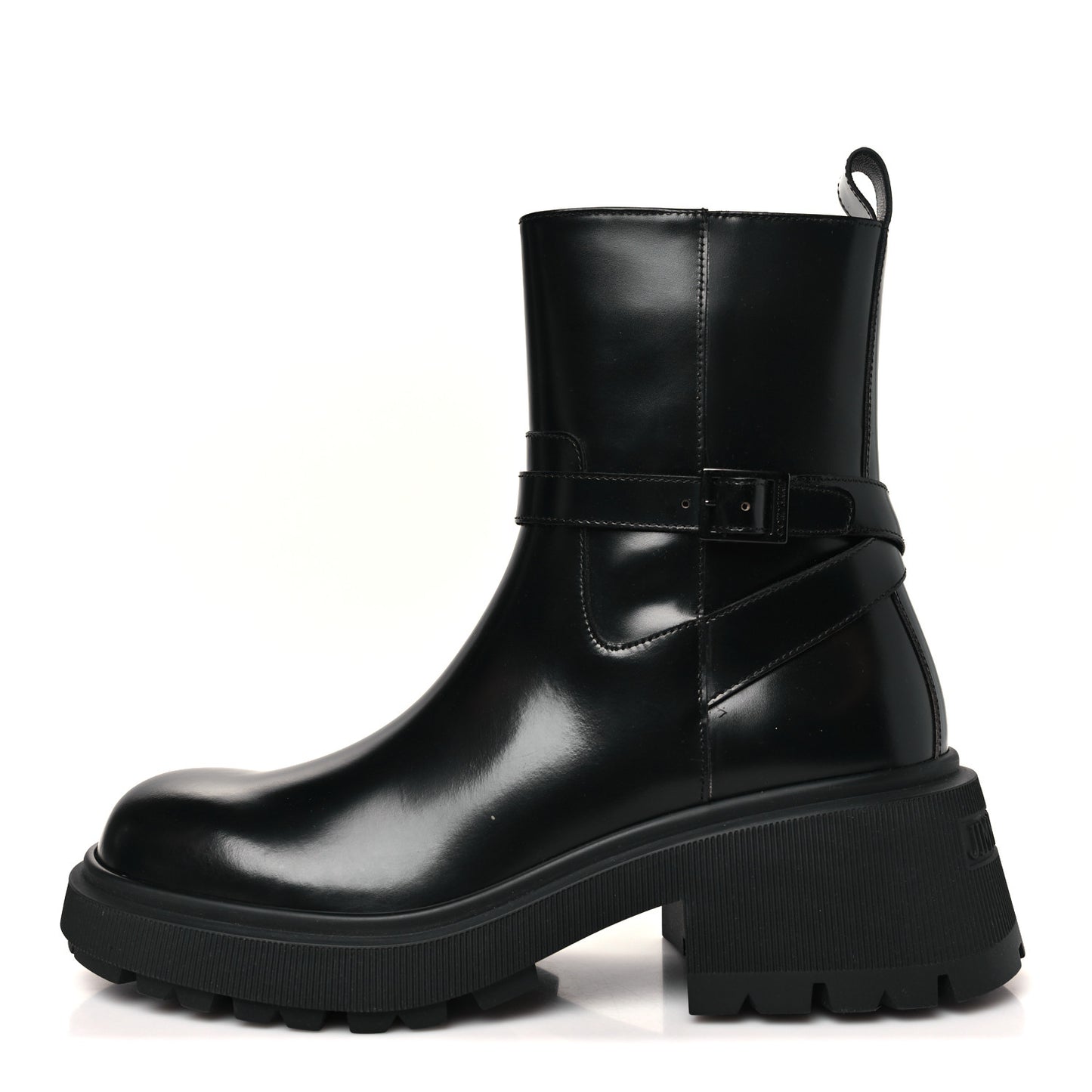 Calfskin Conny Flat Combat Boots 40 Black