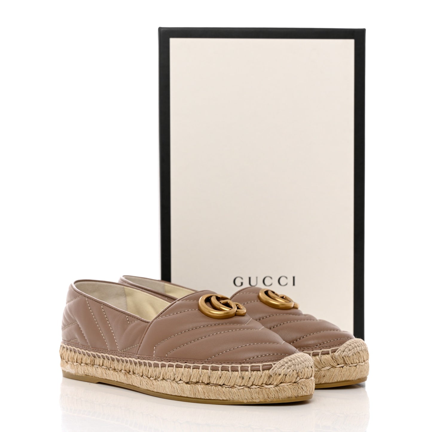 Nappa Matelasse GG Marmont Espadrilles 37.5 Porcelain Rose