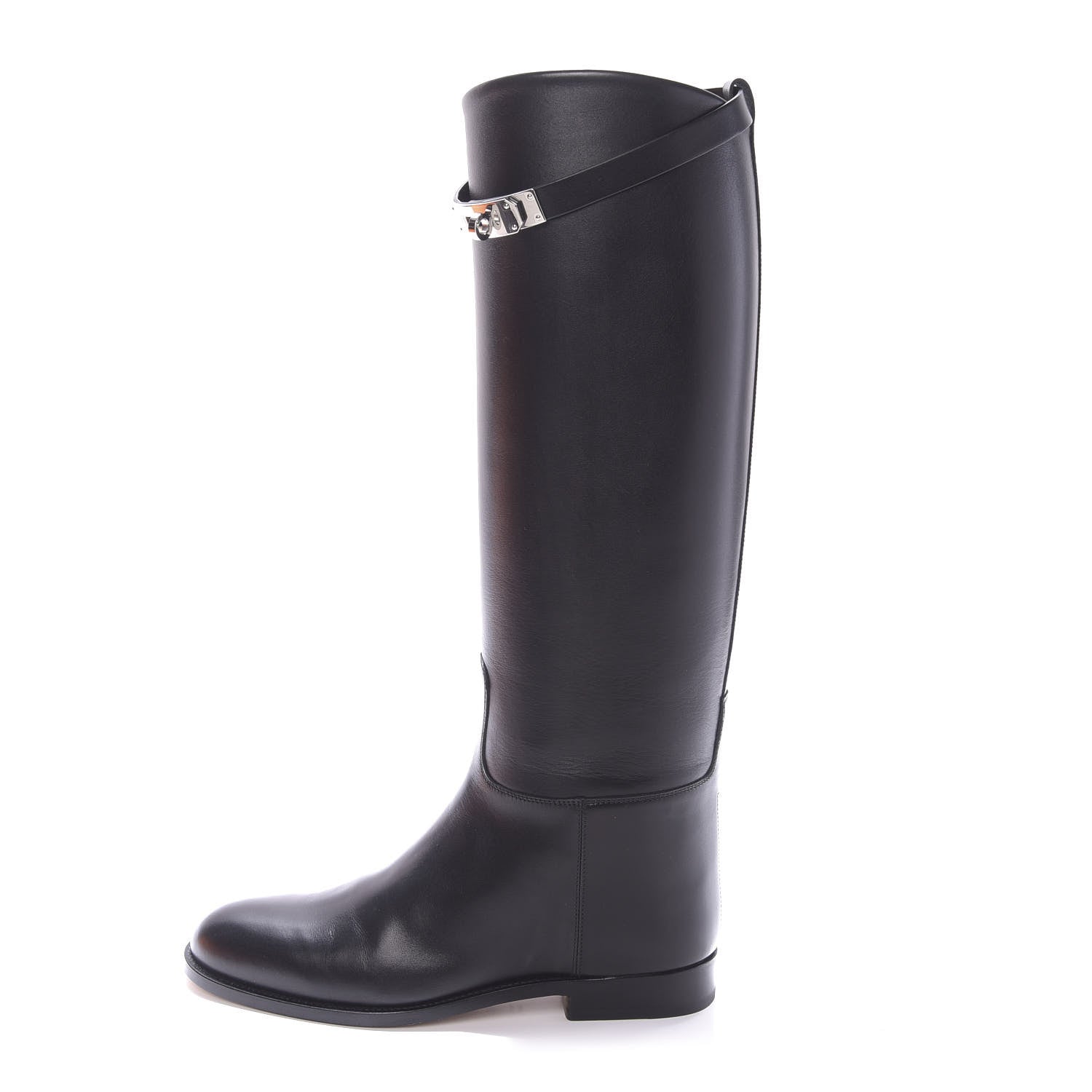 Hermes Box Kelly Jumping Boots 38 Black 1 of 9