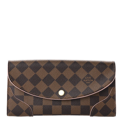 Louis Vuitton Damier Ebene Caissa Wallet Rose Ballerine 1 of 8
