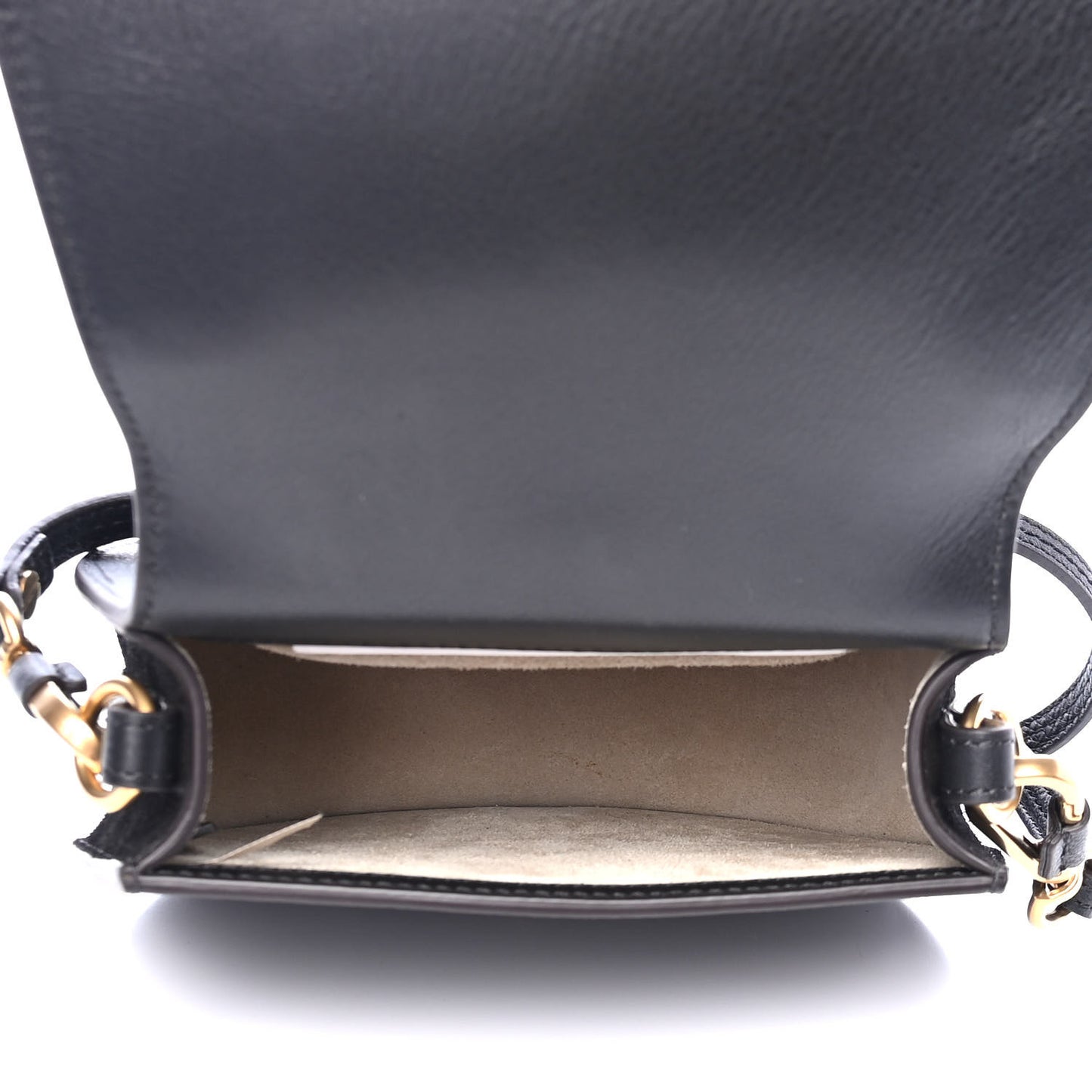 Calfskin Suede Small Nile Bracelet Bag Black