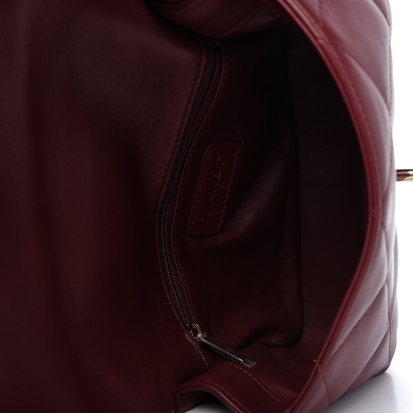 Lambskin Quilted Small Easy Carry Flap Burgundy