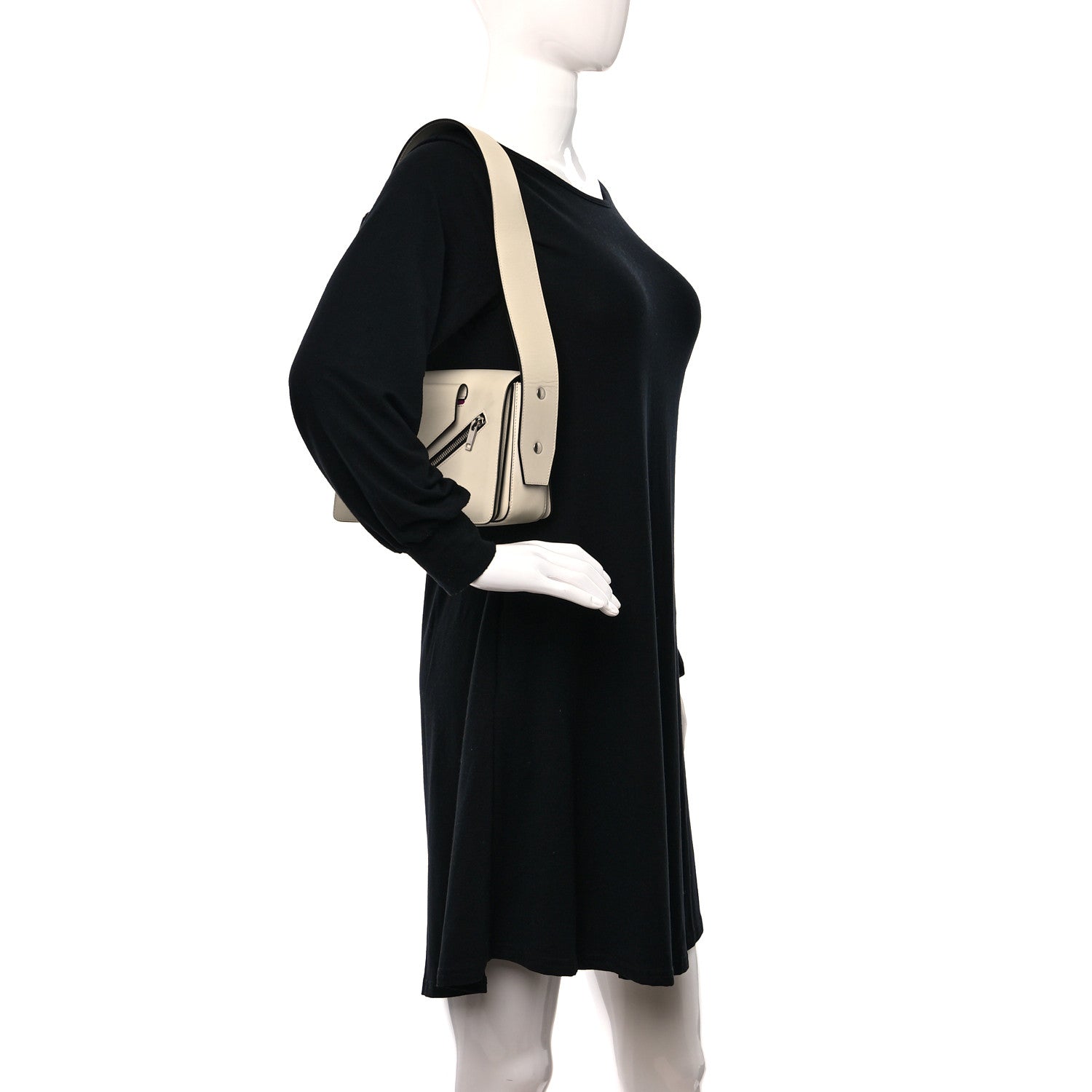 Celine Natural Calfskin Medium Biker Case Shoulder Bag White 2 of 14